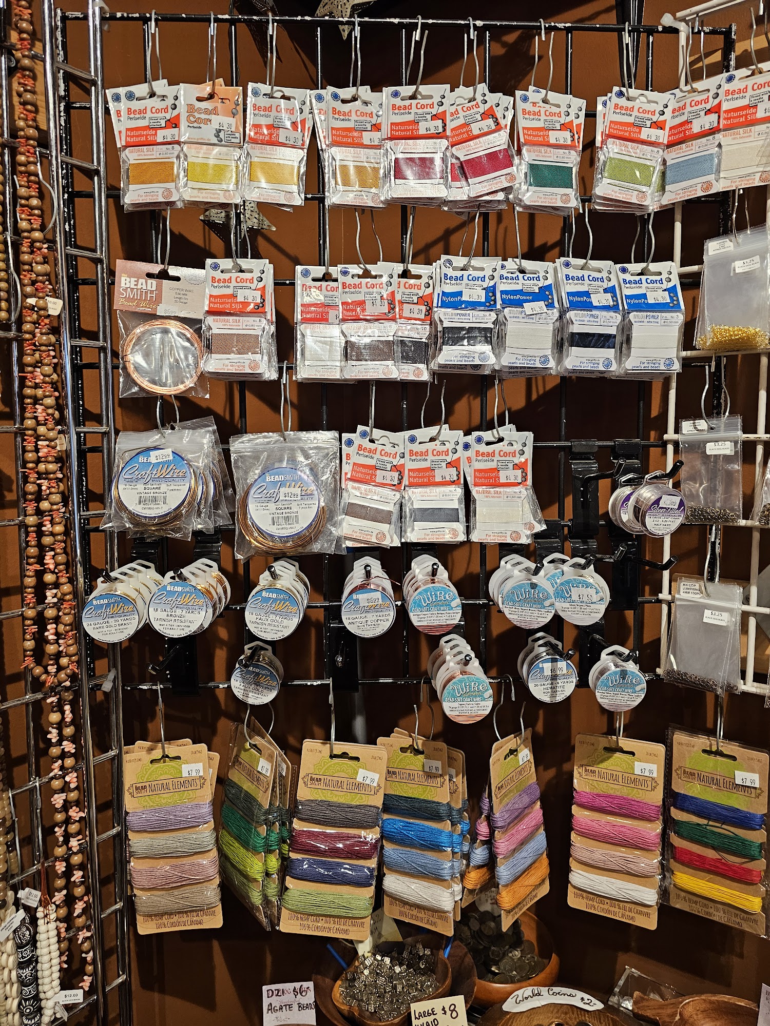 Close detail of colorful beads and jewelry-making supplies